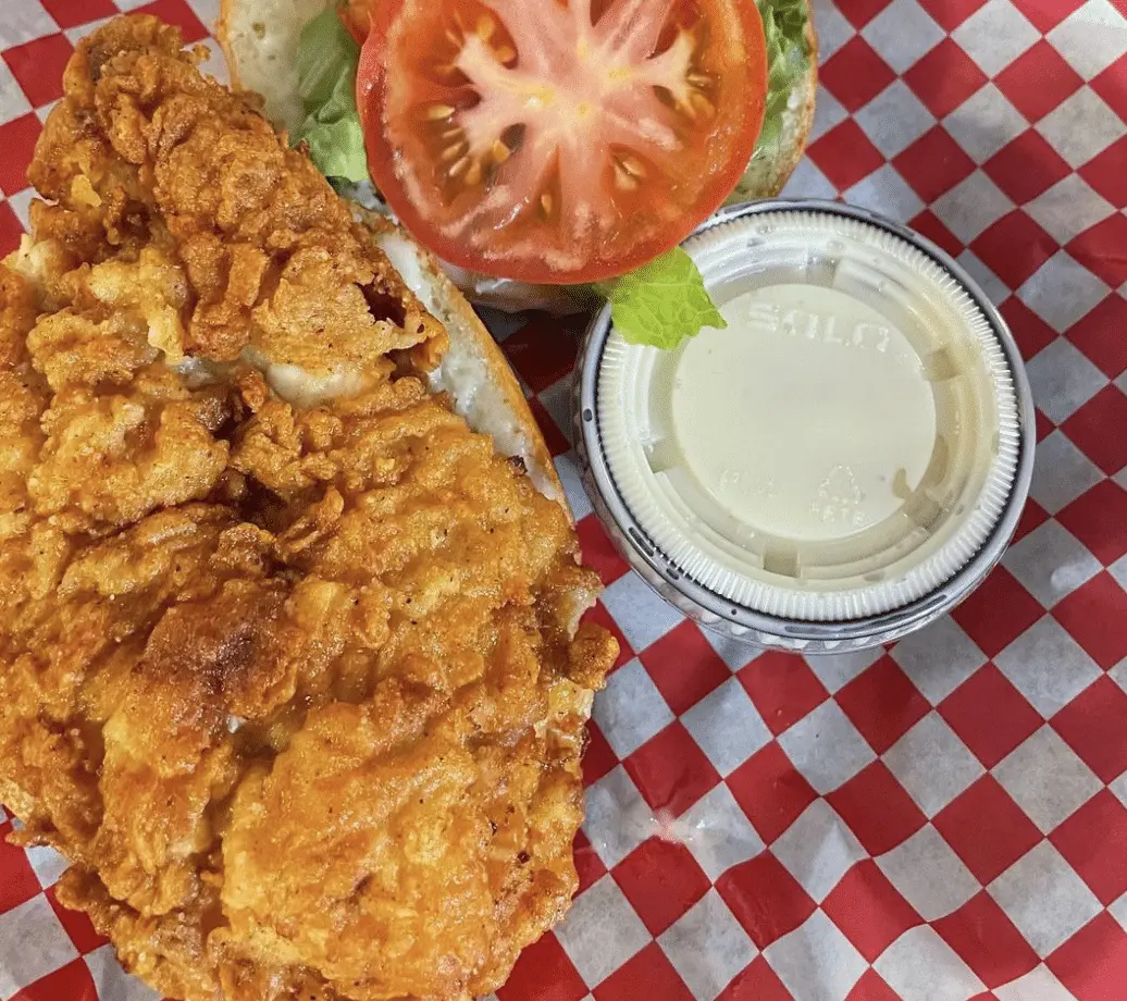 GG's Fish & Chips sandwich