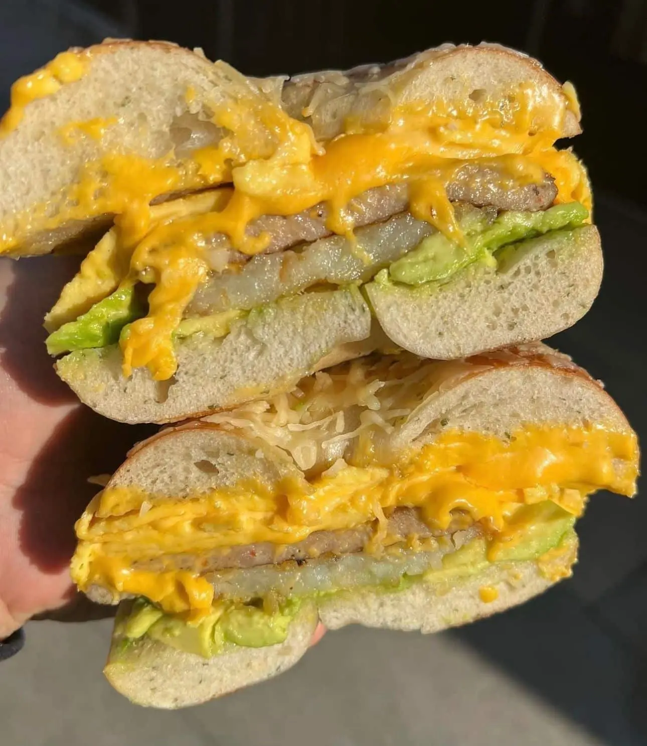 Utopia Bagel sausage, egg, cheese, and avocado bagel