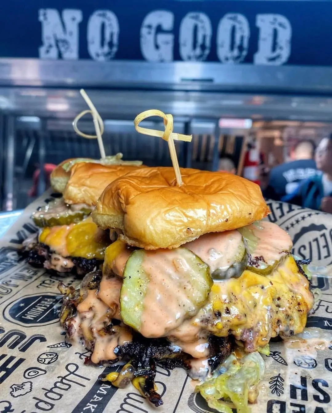 Signature Smash Cheese Burger from No Good Burger food truck