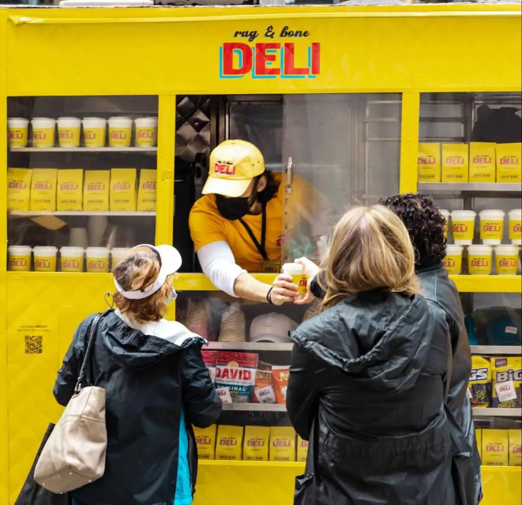 rag and bone coffee cart serving customers