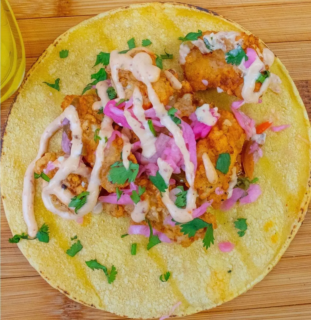 popcorn chicken taco