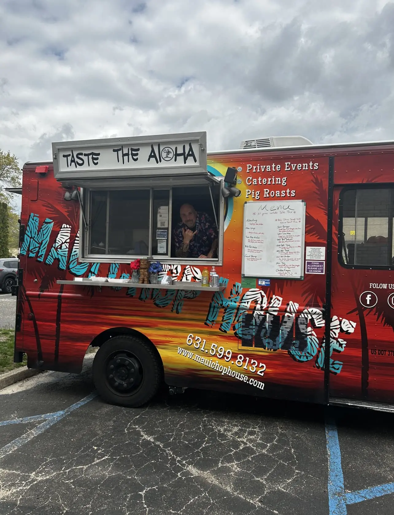 Owner sitting in the Maui Chop House Food Truck