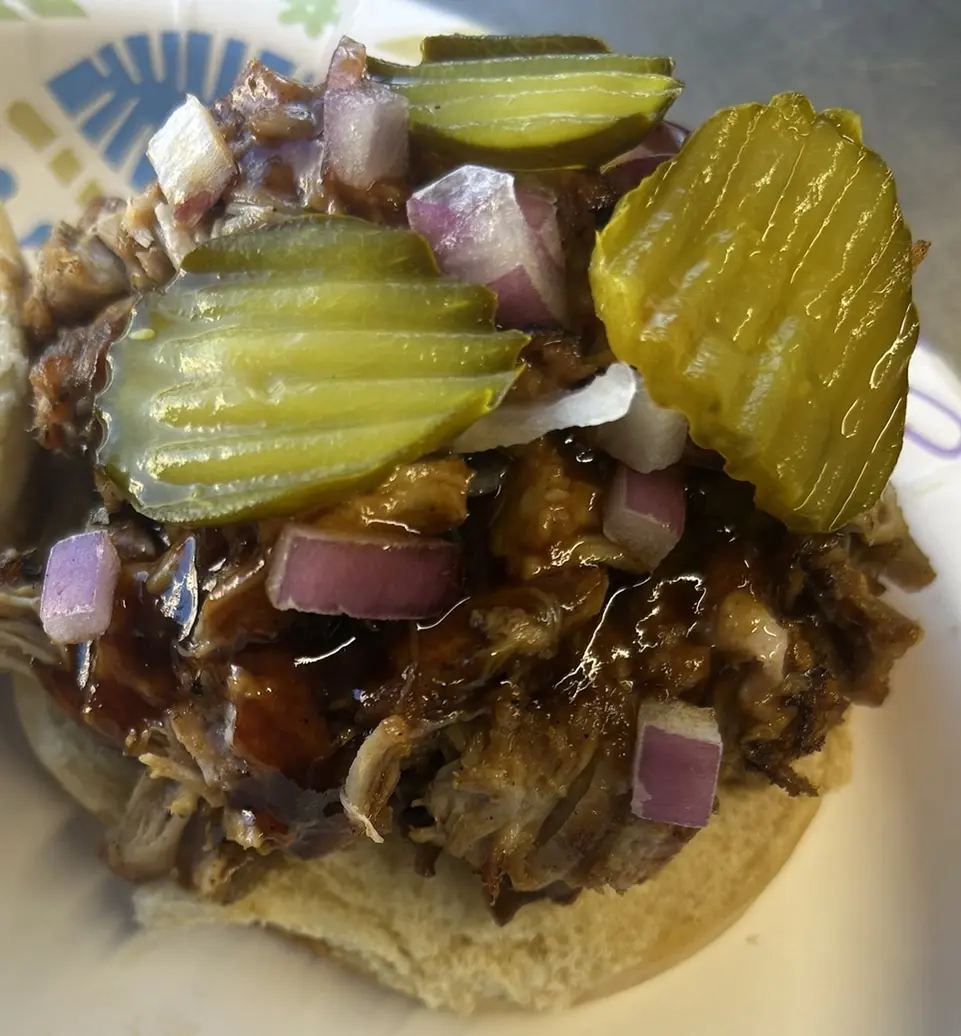 Barbeque sandwich closeup from maui chop house