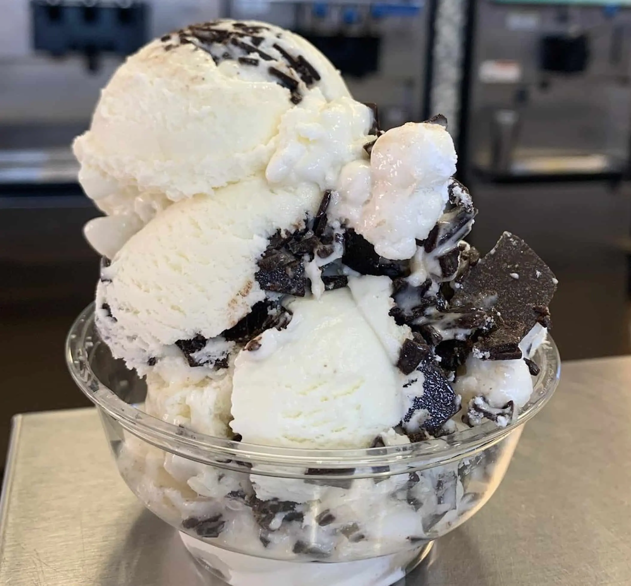 Sip N Swirl White Hot Chocolate Ice Cream scoops.